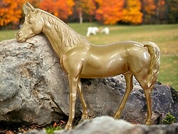 Deko Pferd Araber Hengst Golden Art