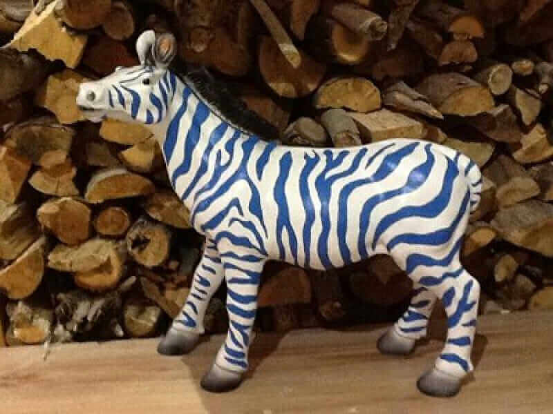 Deko Zebra Blau Weiss