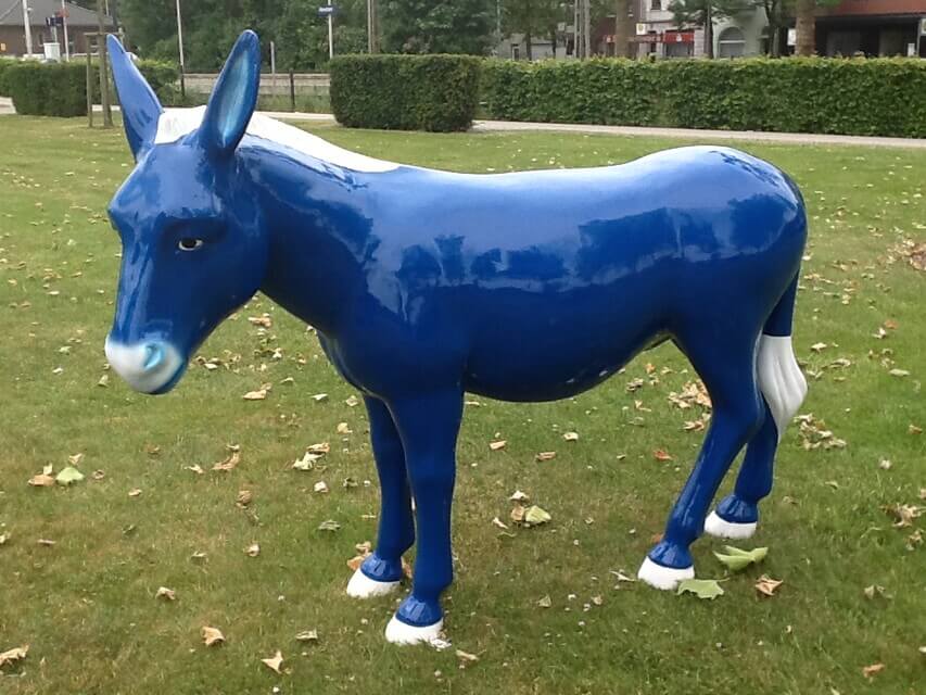 Blauer Deko Esel Tierische Kunst