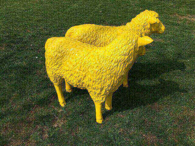 Deko Schafe gelb