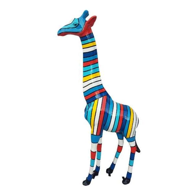 deko giraffe gestreift blau
