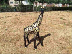 Deko Giraffe schwarz gold 70 cm