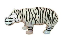 Deko Nilpferd im Zebra Look