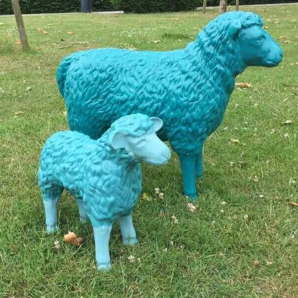 Deko Schafe und Lamm petrol