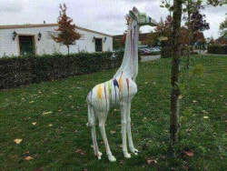 Deko Kunst Giraffe kreativ weiss