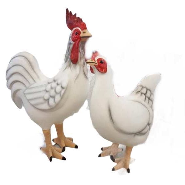 Riesiges Huhn und riesiger Hahn