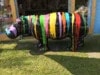 Deko Nilpferd schwarz mit bunten Farben