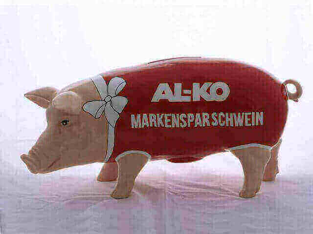 Firmen Sparschwein ALKO mit Briefumschlagschlitz