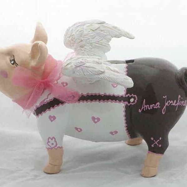Zur Geburt ein personalisiertes Sparschwein