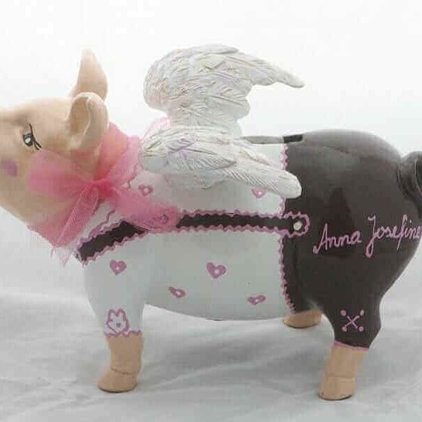 Zur Geburt ein personalisiertes Sparschwein