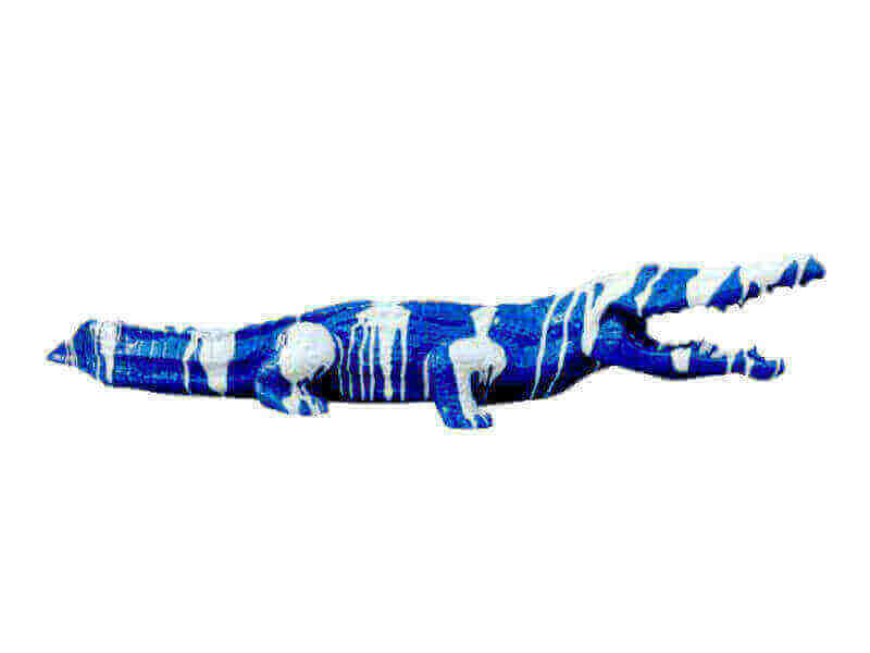Deko Krokodil blau
