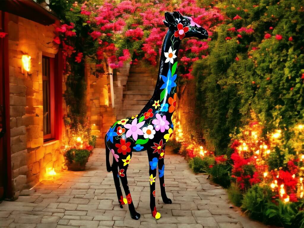 Deko Giraffe Flower Power