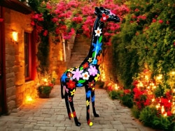 Deko Giraffe Flower Power