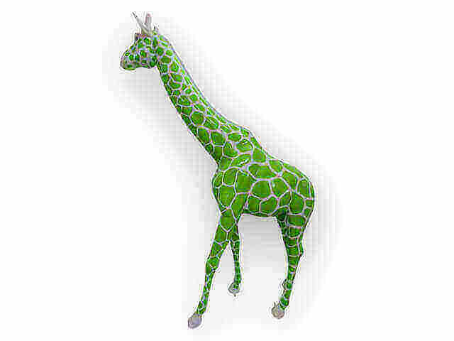 Bunte gestreifte lebensgrosse Giraffe