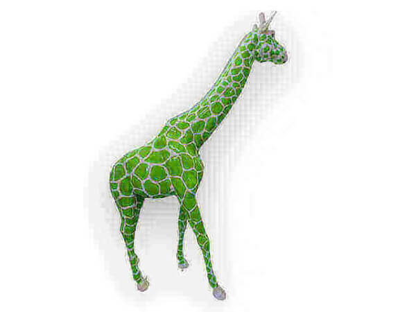 Natütlich, lebensgrosse Giraffe in grün