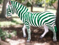 Deko Zebra Grün Weiß gestreift