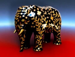 Deko Kunst Elefant goldene Ornamente