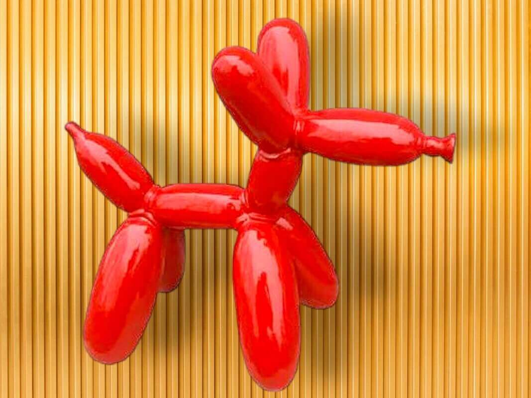 Designer Kunst Ballonhund - Rot