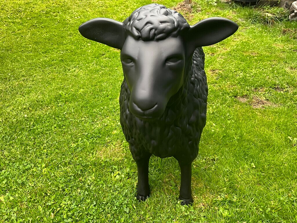 Kunst Schaf in Schwarz matt