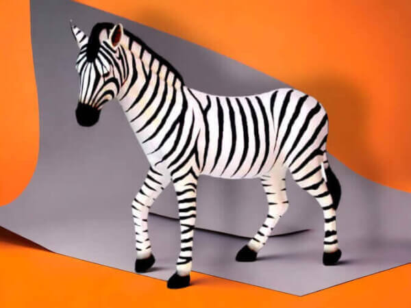 Lebensgroßes Deko Zebra schwarz weiß