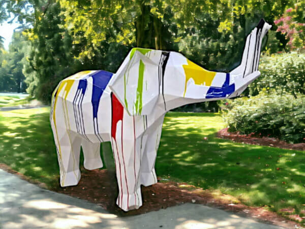 Deko-Elefant-Origami-Art-Kreativ-Design-weiss