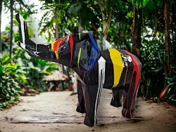 Deko Elefant Kreativ Design schwarz - Origami Art -
