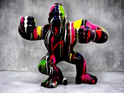 XXL Deko Gorilla Kreativ Black 200 cm hoch