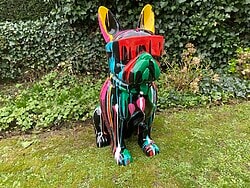 Tierische Kunst Deko Bulldogge Kreativ Blac
